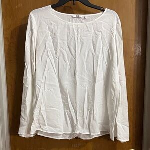 Uniqlo Women's Cream Long Sleeve Top